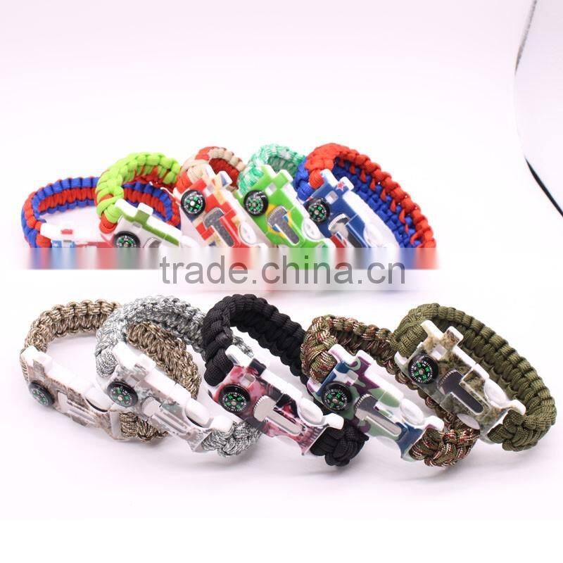 Paracord Survival Bracelet 550lb Milspec with Compass, Fire Starter Scraper, and Whistle by ARMSTAC + Lifetime Warranty