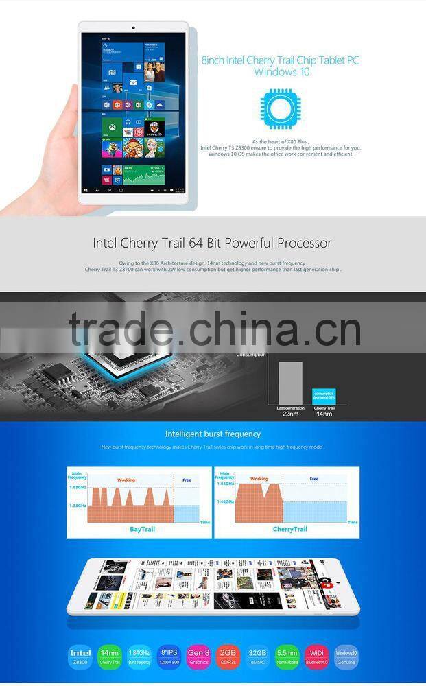 8" Plus Dual Boot Tablet PC Intel Atom 5 Z8300 1.44GHz 2GB 32GB WGA IPS Screen Bluetooth 4.0 HDMI Bluetooth 4.0