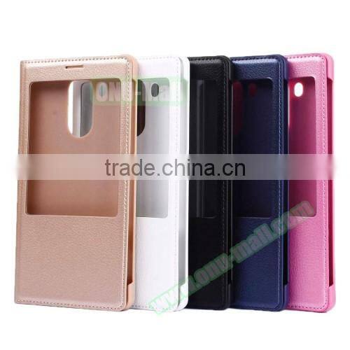 2016 new products leather flip case for huawei mate 8, phone cover case with call display ID