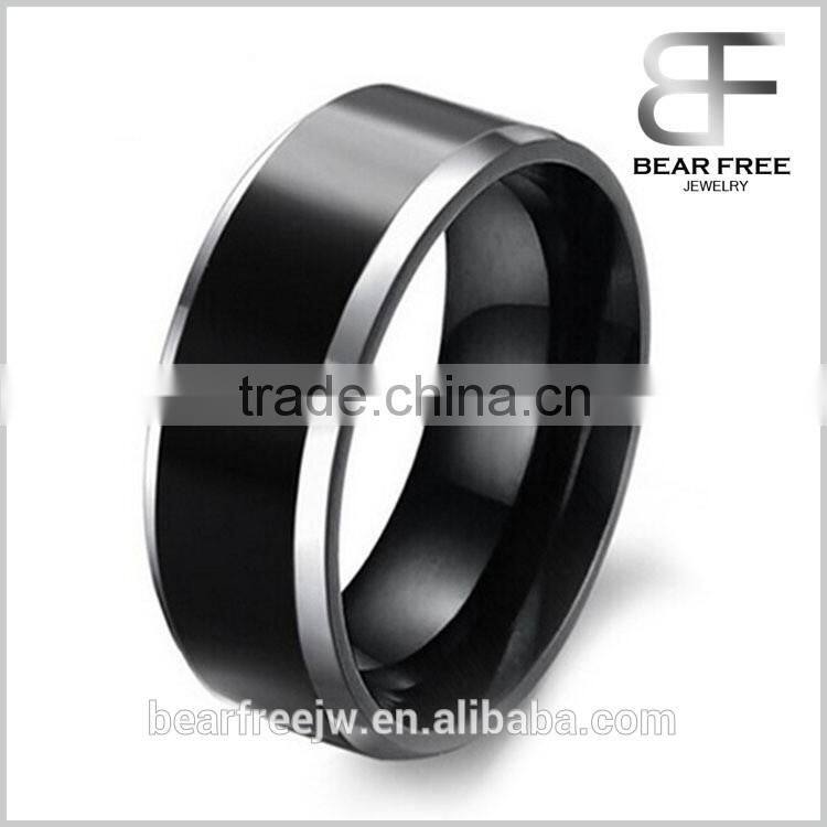 Men's Polished Elegant Domineering Tungsten Ring Band Silver Black Comfort Fit Wedding 8MM