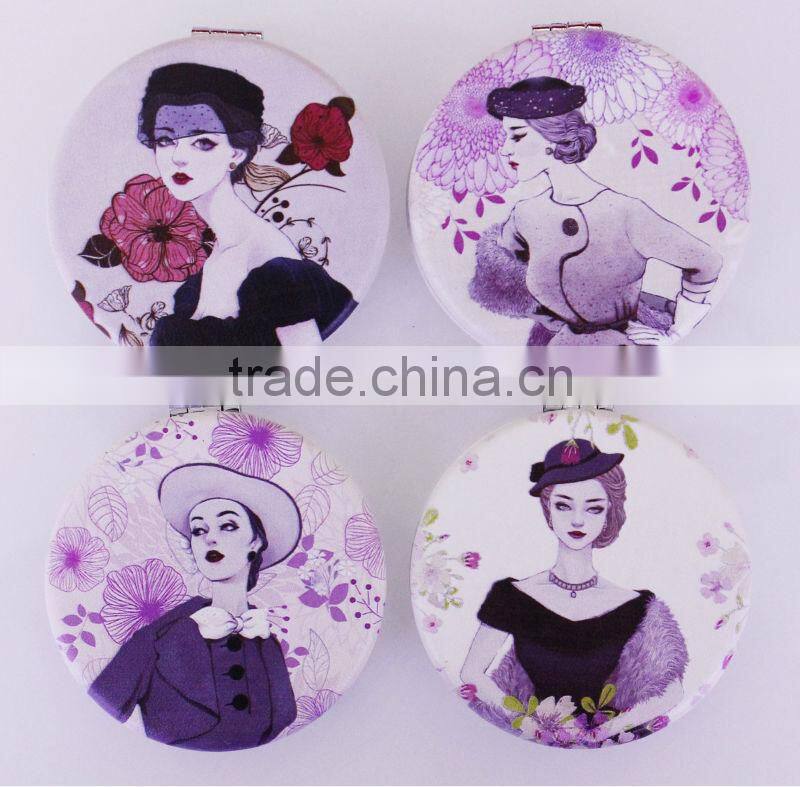 2014 hot pretty woman wedding gift hand mirror with pu coated for wholesale,MB136