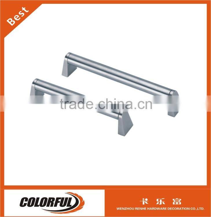 Satin stainless steel hollow cabinet handle with Zamac base