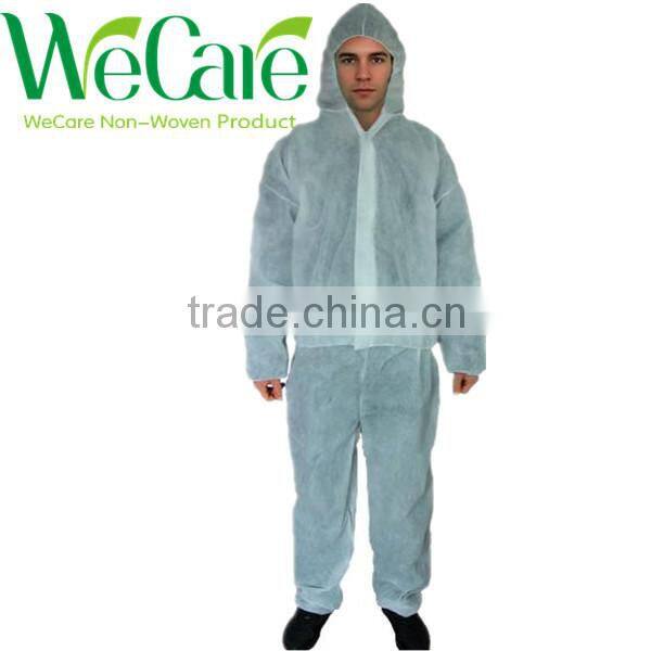 Disposable Protective Non woven Deep blue 35gsm Coverall with hood and zipper