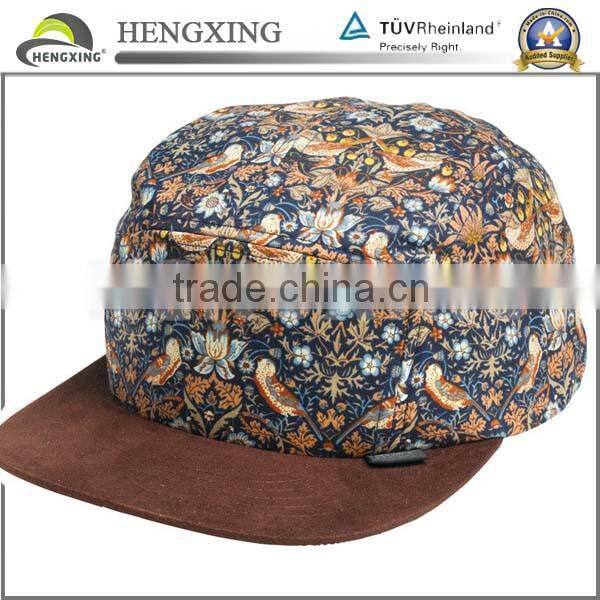Blank Cotton Embroidery 5-Panel Flat Brim Leisure Felt Hats