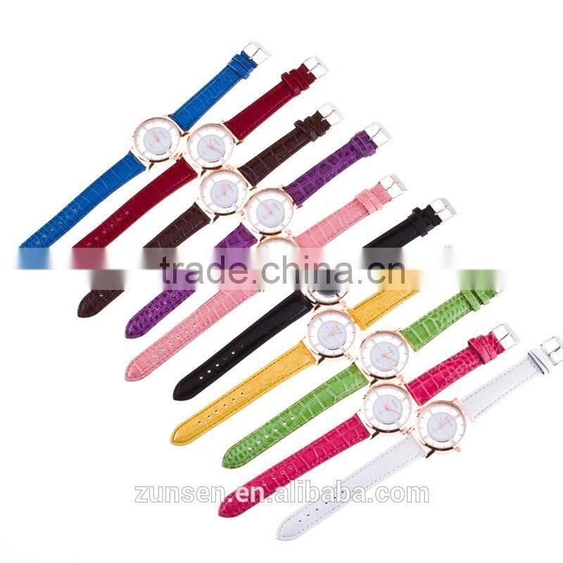 Relogio Feminino 2016 New Arrival Watch Men Transparent Hollow Leather Srap Wrist Watch Quartz Dress Watch