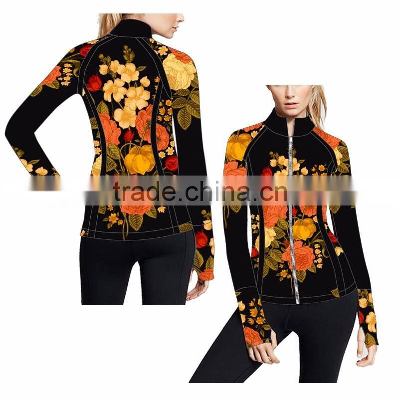 (Trade Assurance)Wholesale Latest design floral printed lycra jackets for women