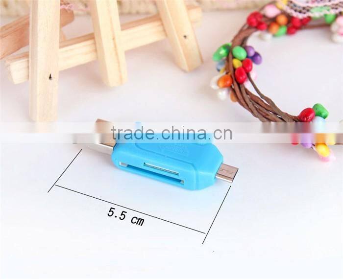 Universal Card Reader Mobile phone PC card reader Micro USB OTG Card Reader OTG TF / SD flash memory Wholesale
