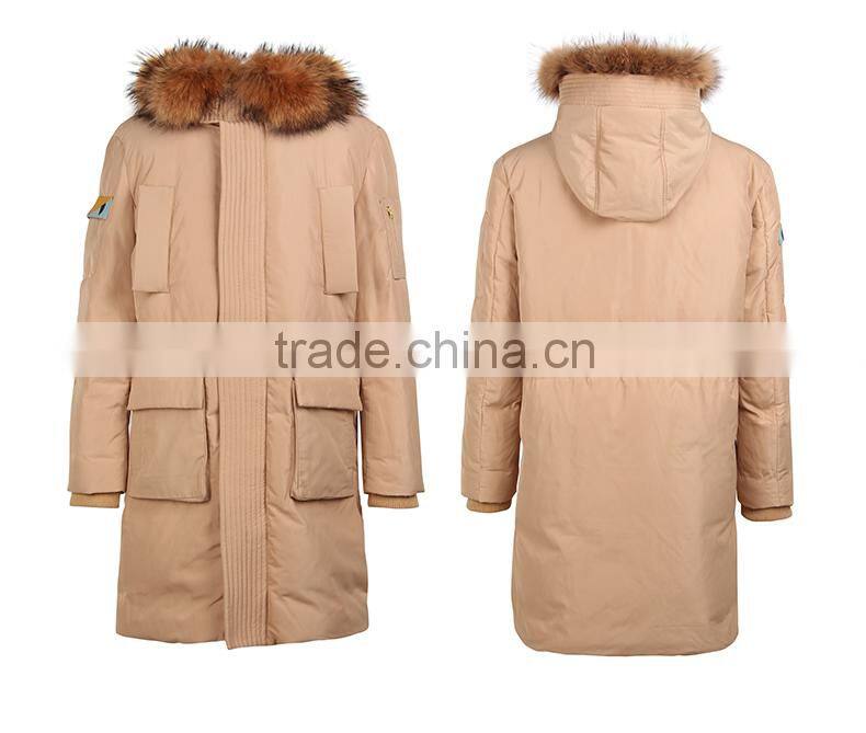 wholesale mens black yellow winter goose down jacket