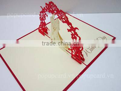 Viet Nam Girl and pedicab greeting pop up card