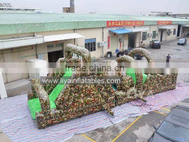 Adult inflatable obstacle course with camouflage,Boot Camp Inflatable Obstacle Course For Sale