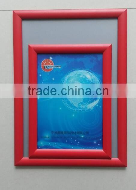 Advertising aluminum wall hanged photo frame red poster frame moulding