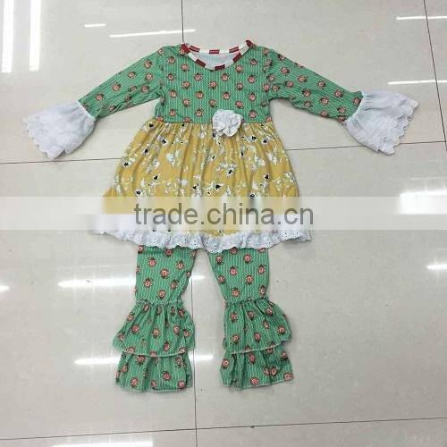 2015 new hot yiwu koya garment factory wholesale girls boutique fall children outfits adorable mustard pie remake girls outfit
