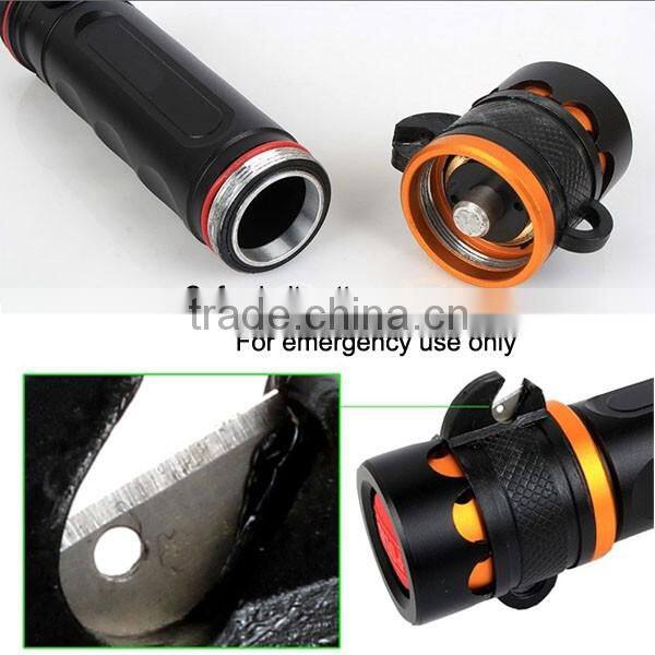 1196 Function 4 In 1-Alarm/Window Breaker 10W XML T6 aluminum material led flashlight