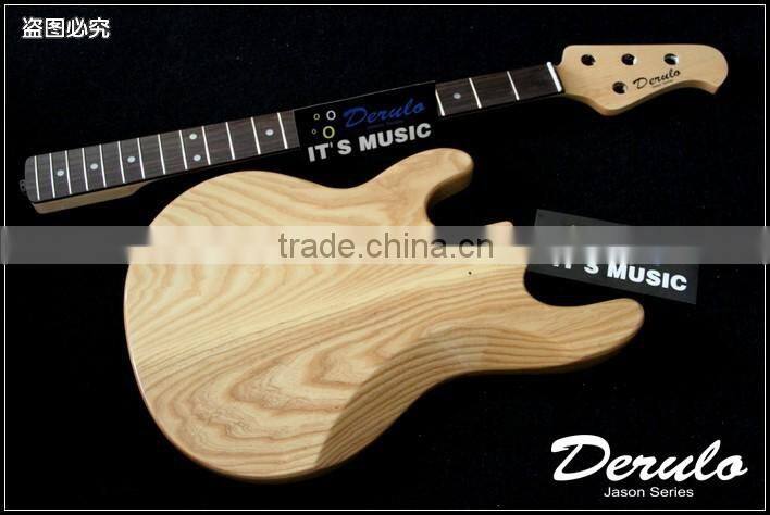 Diy High Quality Ash Wood Unfinished Electric Bass Guitar Kits 5 Strings