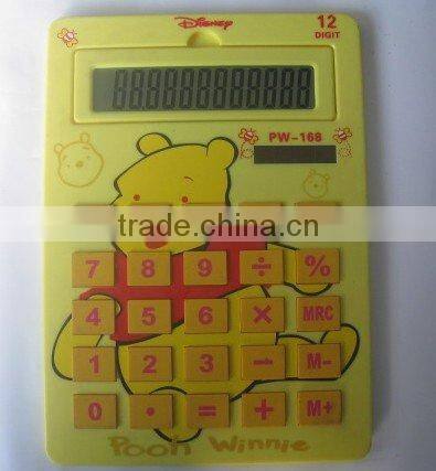 mini dual power solar transparent touch screen desk calculator