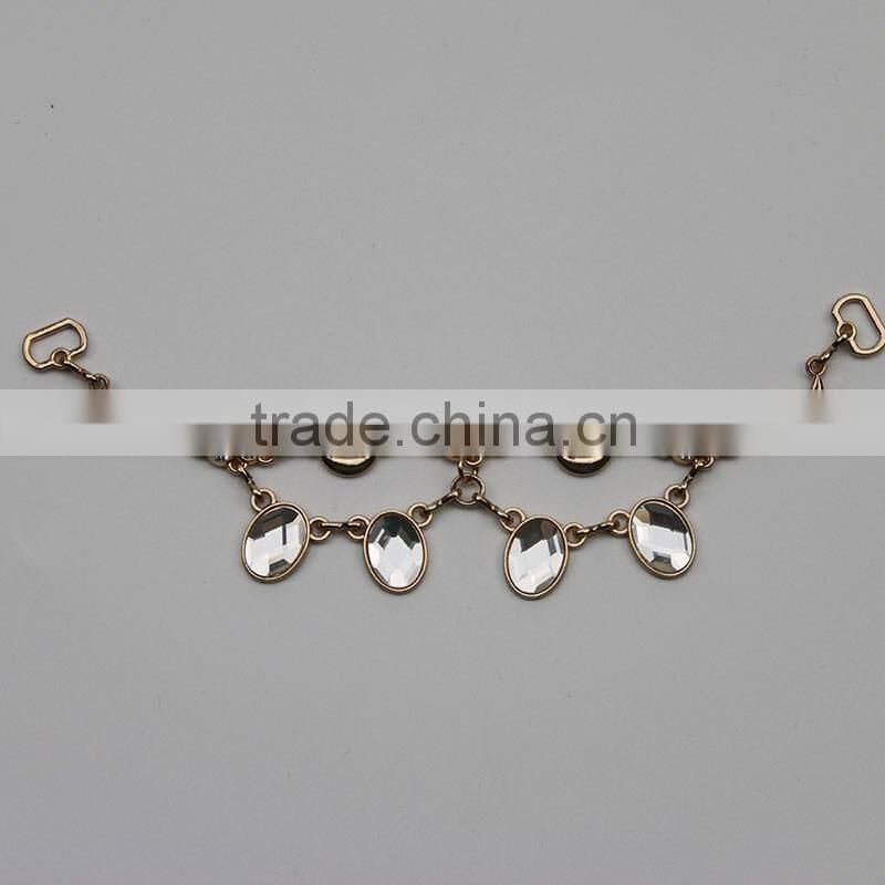 metal buckle garment accessories strass chain link chain