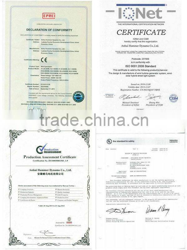 roof installation 500W/1kW/2kW micro wind turbine generator