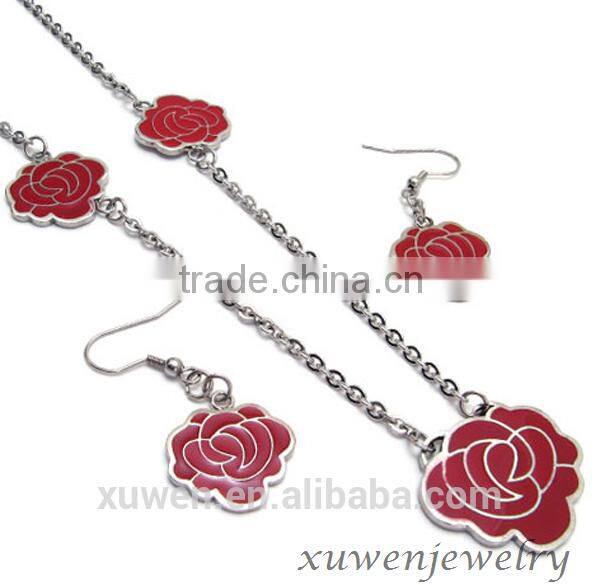 natural shell rose gold color stainless steel jewelry sets for woman