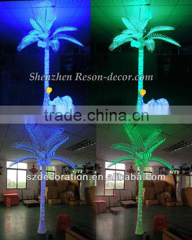 Christmas lighted royal palm trees