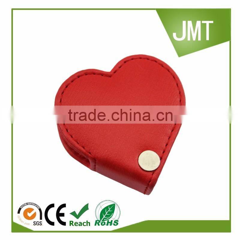 2016 new item Heart shape pretty pu leather alarm clock