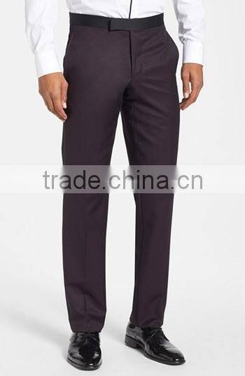 2014 Top Quality 100% wool dark purple groom tuxedos best man suits