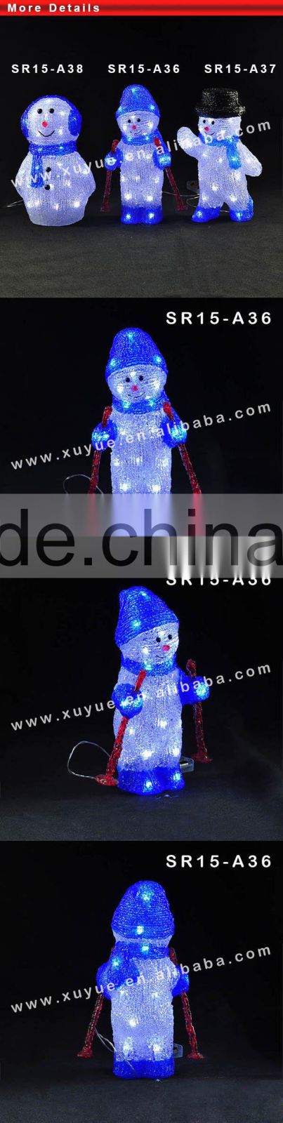 Animated Acrylic figure LED christmas snowman decoration