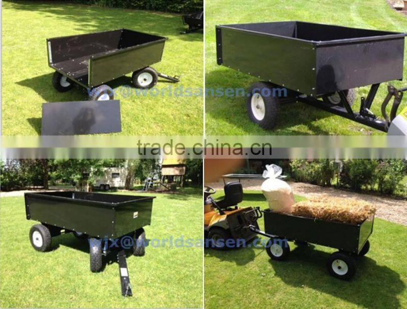 2 wheels tractor dump trailer 1500Lb. Capacity 17cu Utility Dump Trailer for ATV