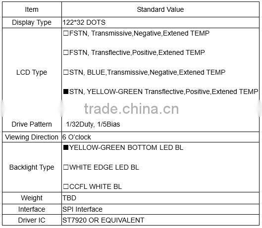 122x32 graphic lcd moodule