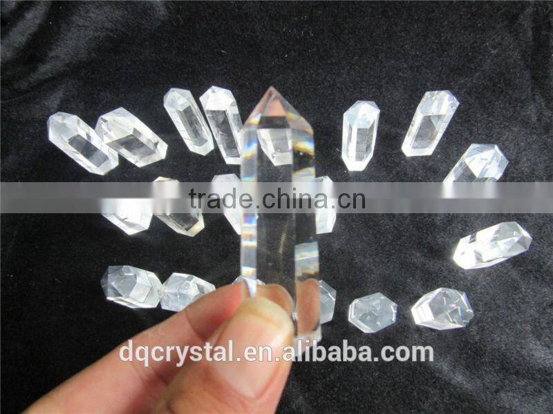 2015 factory direct natural rock clear quartz crystal prism wand,clear crystal point