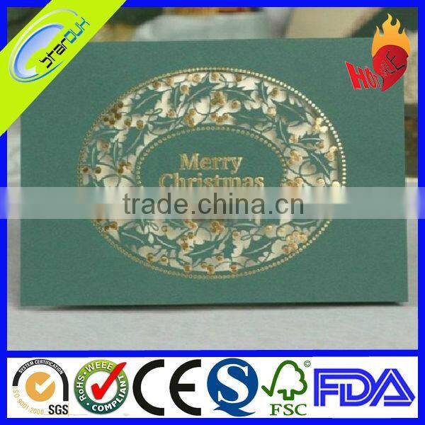 paper cut music themed christmas card