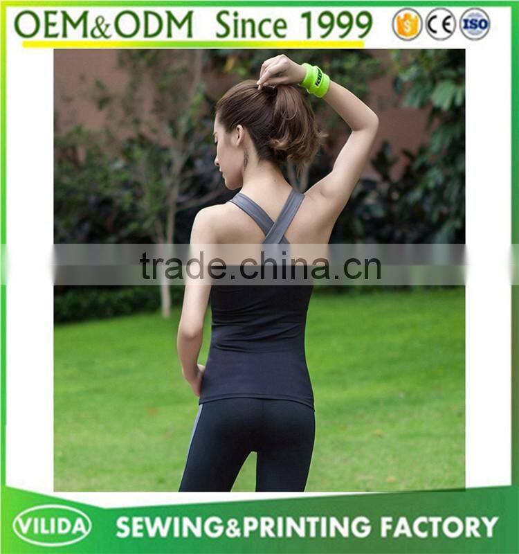 Wholesale Women's 95% Cotton 5% Spandex Vest Woman Athletic Quick Dry Slim Fit Fitness Tank Tops