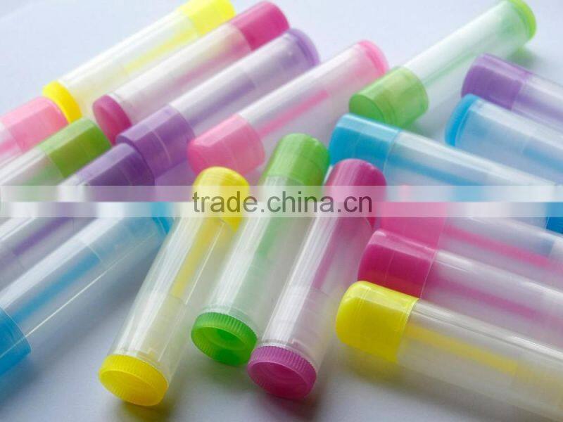 colored transparent lip balm container