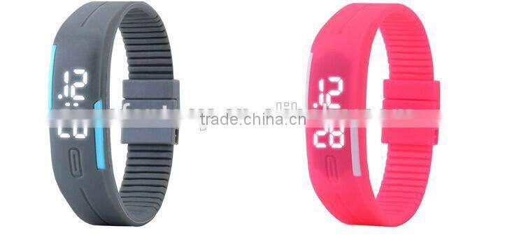 Promotional silicone led sport watch with customized LOGO