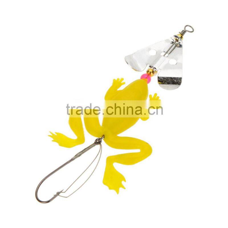 4Pcs 6.5g 11.5cm Frog Shape Soft Fishing Lures Single Fishhook Sequin Baits