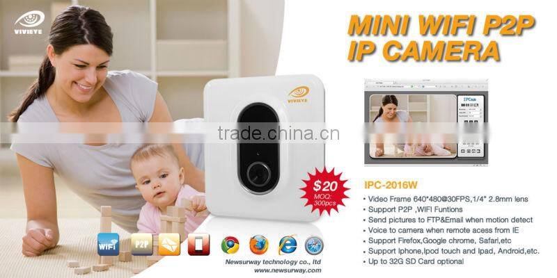 mini WIFI P2P IP Camera with wirless hidden for home security