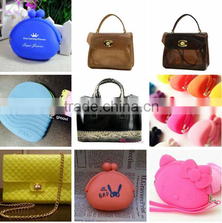 2015 New candy color cute glitter jelly candy bag/coin bags