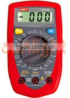 Portable Digital Multimeter, AC/DC/Resistance/Temperature UT33C