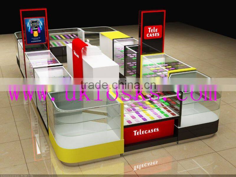 Custom made cell phone accessories kiosk cell phone kiosk in shopping mall