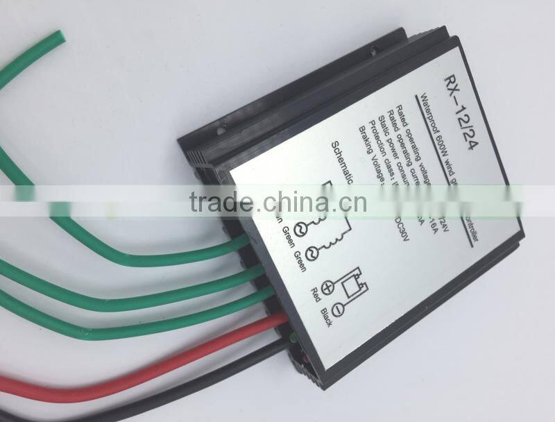 Upgraded wind charge controller for 100-600w wind turbine generator, waterproof wind regulator 12V/24V auto distinguish