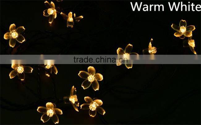 Holiday Lighting Solar Powered 4.8M 20 Leds Outdoor Cherry Blossoms Christams String Lights Garden Solar Light