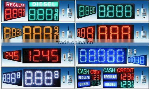 outdoor waterproof wireless LED Fuel Price Sign Display with Digits display