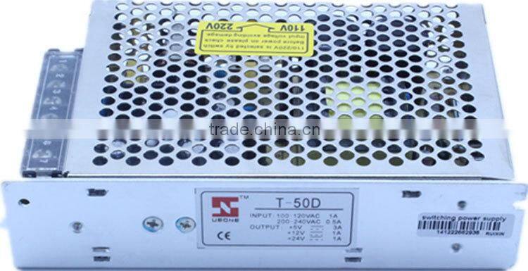 Promotion 5V12V24V Triple output 50w switching power supply T-50D