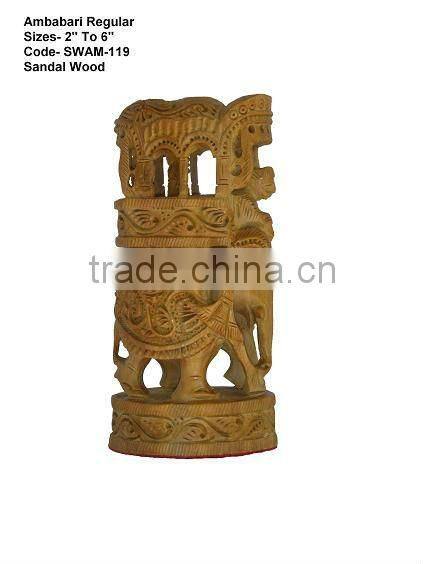 sandalwood regular carved ambabari elephant