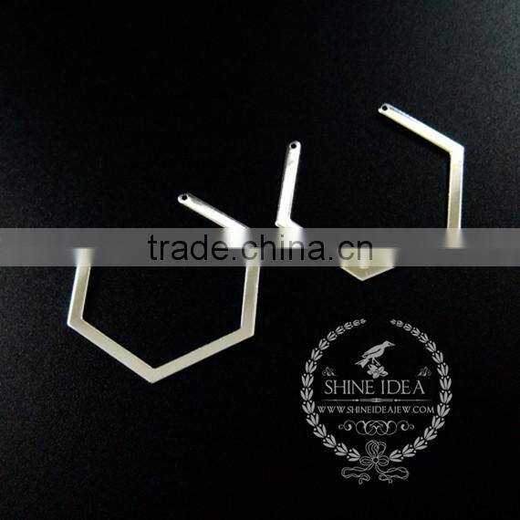 40*34mm silver plated geometric simple pendant charm DIY earrings chandelier jewelry supplies 1820282