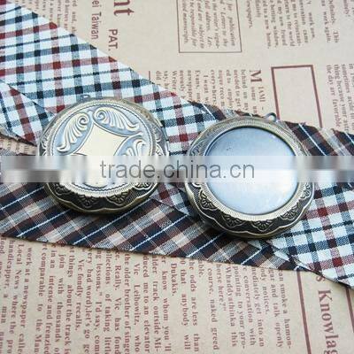 30mm setting size vintage brass bronze round bezel big photo locket pendant DIY supplies 1111010