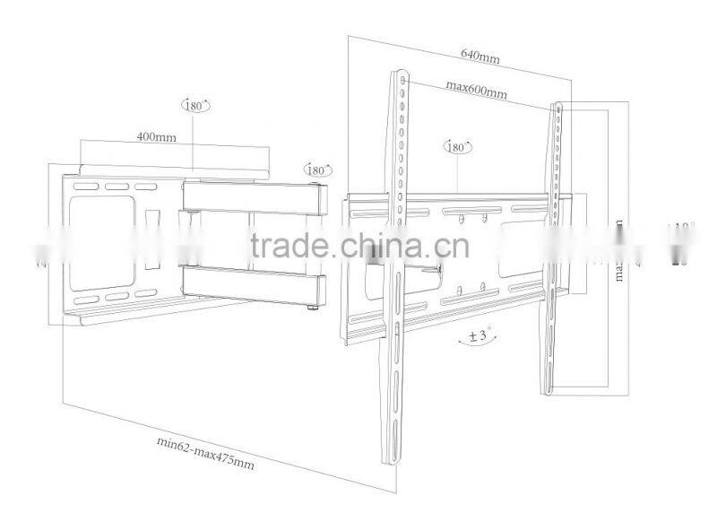 Retractable tv bracket for 32"- 70", factory supply tv mounting bracket