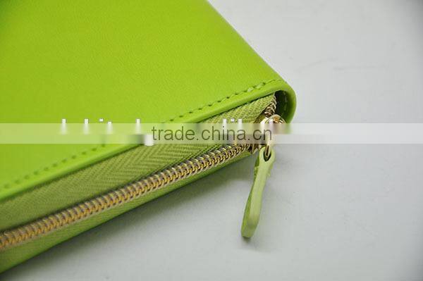 fashion design women leather wallet with zippers purse