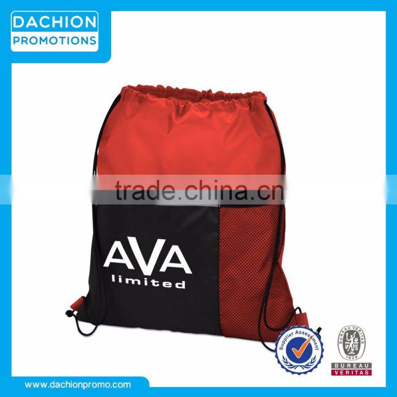 Logo Printed Farmer's Market Drawstring Mesh Bag