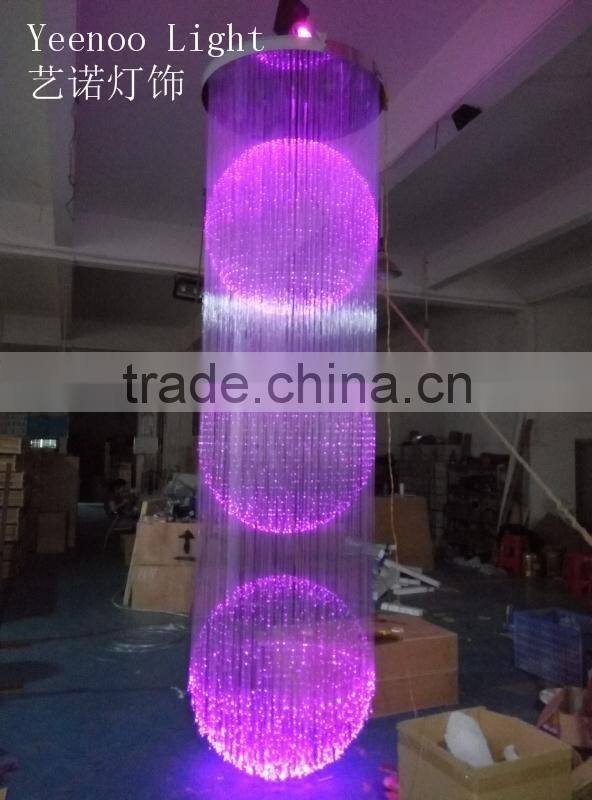 3.5 meters long fiber optic chandelier for hotel, casino, restaurant decoration