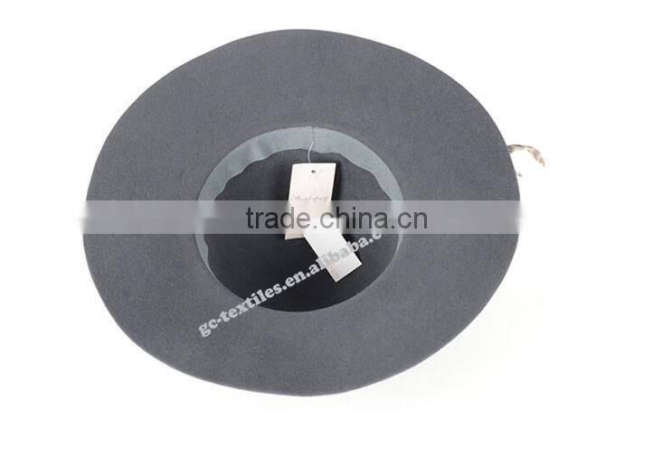 new hot product for 2014 fashion women promotional party felt hat wide brim with fur